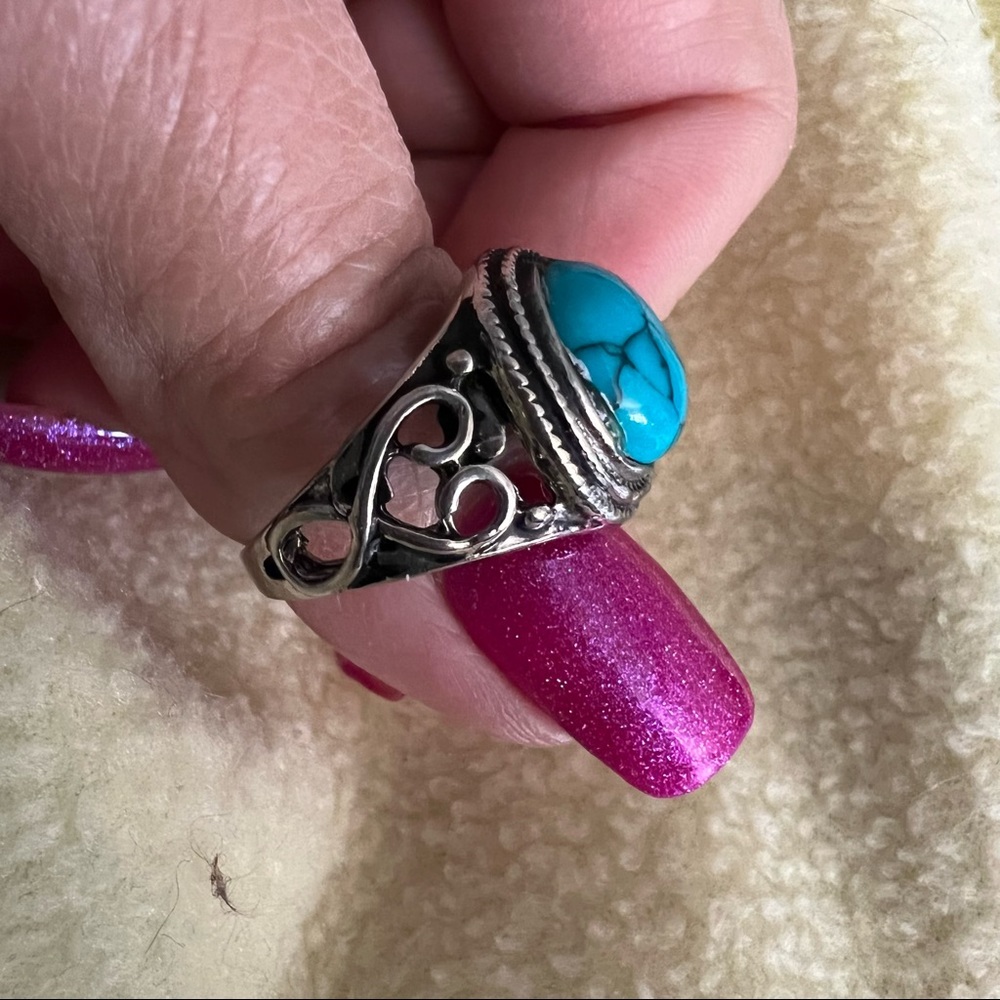 Turquoise silver ring - Picture 7 of 7